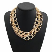 CirGen Fashion Chunky Chokers Gold Color Multi layer Aluminum Chains Women Punk Statement Collar Necklace Jewelry,D83 2024 - buy cheap