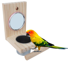 Tigela de aço inoxidável para pendurar pássaros, com espelho, tigela criativa para comida de pássaros, brinquedos, tigela para alimentar pássaros, suprimentos de alimentação de animais de estimação 2024 - compre barato