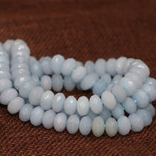 Sky blue natural stone jades stone 5*8mm faceted abacus rondelle chalcedony free shipping loose beads jewelry making 15inch B325 2024 - buy cheap