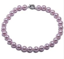 925 auténtico púrpura 12mm redondo Mar del Sur Concha collar de perlas gargantilla collar 18 pulgadas diseño de joyería al por mayor 2024 - compra barato