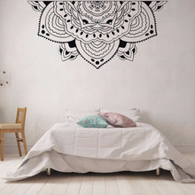 Half Mandala Wall Decal Meditation Style Bedroom Wall Mural Yoga Studio Mandala Car Window Sticker Headboard Decals C41 2024 - buy cheap