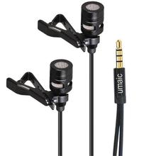 Mini Lavalier Lapel Microphone Dual Headed Recording Clip On Mic for iPhone iPad Samsung Tablet 2024 - buy cheap