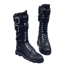 1Pair Black 1/6 Scale Lace Up Buckle Flat Long Boots Shoes for 12 inch Female Action Figure Body Accessory 2024 - buy cheap