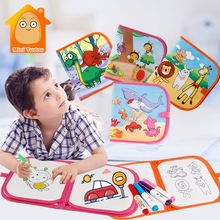 Kids Craft Portable Soft Drawing Board Magic Book Animal Marine Life Coloring Book DIY Painting With Pen Boys Gift 2024 - buy cheap