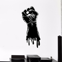 Fist Hand Vinyl Decals Strength Power Gym Wall Stickers Mural House Ornament Bedroom Boy Man Room Decor Decal Fitness A026 2024 - compre barato