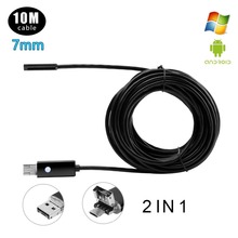 10M 7mm Endoscope Camera HD USB Android Endoscope Waterproof 6 LED Borescope Inspection Camera Endoscope for Android PC 2024 - buy cheap
