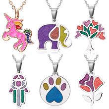 Rinhoo-Colgante de acero inoxidable para mujer y niña, joyería con diseño de Animal, rosa, flor, caballo y elefante 2024 - compra barato