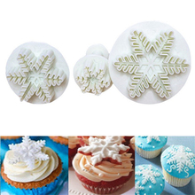 3PCS Snow Shape Plastic Baking Mold Kitchen Biscuit Cookie Cutter Pastry Plunger Die Fondant Cake Decorating Tools Accessories 2024 - buy cheap