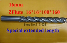 Fresa de aluminio de longitud extendida, herramienta de corte, 2 flautas, HSS, especial, 16mm, 1 ud. 2024 - compra barato