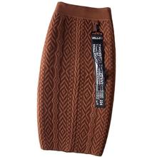 autumn winter office lady knitted thickening warm skirt women stretch high waist OL package hip pencil skirts 2024 - buy cheap