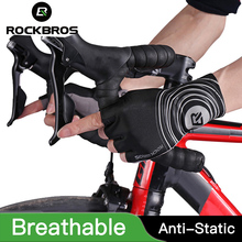 Rockbros luvas de ciclismo bicicleta estrada luva preto homem metade do dedo curto tático esporte luvas anti deslizamento gel almofada respirável 2024 - compre barato