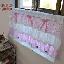 Free shipping Plaid bow Polka Dot pastoral short curtain kitchen curtains for living room bedroom drapes 50*90/150CM customized 2024 - buy cheap