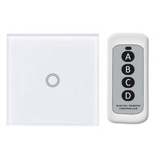 Interruptor táctil 1/2/3/pandilla 1 manera estándar de la UE Sensor inalámbrico de Control remoto de la pared interruptor de la lámpara panel de vidrio templado 433 MHz 2024 - compra barato