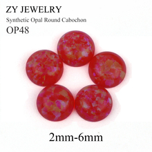 1.5mm~-10mm OP48 Round Cabochon Loose Synthetic Fire Opal Stone For Jewelry 2024 - buy cheap