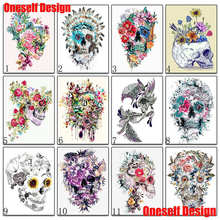 Pintura de diamantes 5D DIY, 5D conjunto completo de bordado de diamantes de dibujos animados, mosaico de diamantes 5D, venta de imágenes de diamantes de imitación de calavera Linda 2024 - compra barato