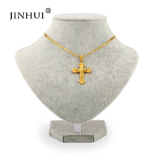 JIN HUI-collares con colgante de Cruz para mujer y hombre, cadena con forma de cruz de Color dorado, crisol de Nazaret, 2019 2024 - compra barato