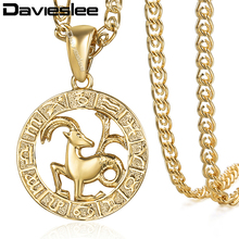 Davieslee colar pingente signo do zodíaco, colar feminino com constelação de ouro, joias para presente dgp366 2024 - compre barato