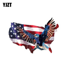 YJZT 10.5CM*7.4CM Personality Animal American Map Flag Eagle Decal Car Sticker 6-0826 2024 - buy cheap