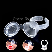 50Pcs Microblading Pigment Glue Rings Tattoo Ink Holder For Semi Permanent Makeup Transparent Pigment Cap Tattoo Tool Holder 2024 - buy cheap
