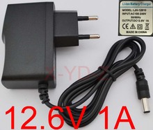 50PCS High quality 12.6V 1000mA 1A 5.5mmx2.1mm Universal AC DC Power Supply Adapter Wall Charger For lithium battery 2024 - buy cheap