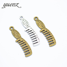 YuenZ-Colgante de Peine de Metal para collar, pulsera, fabricación de joyas, 35x9mm J355, color plata antigua, 15 Uds. 2024 - compra barato