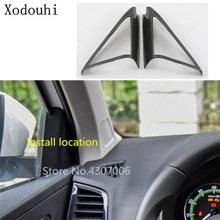 Cubierta de coche de carbono fibra frontal interior la cabeza una columna de triángulo moldeado Trim 2 uds para Skoda Karoq 2017, 2018, 2019, 2020, 2021 2024 - compra barato