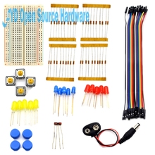 Kit de cables de puente de resistencia portátil, llave de interruptor de placa de pruebas, Conector de batería LDR, Kit de iniciación práctico para UNO-R3 2024 - compra barato