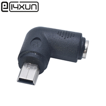 1pcs DC 5.5 x 2.1 mm Plug Female to Mini USB 90 degree Male DC Power Connector Adapter for Laptop/Tablet Cellphone 2024 - buy cheap