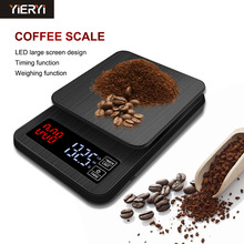 Yieryi LED Digital Coffee Electronic Scale with Timing, USB Power Socket Kitchen Scale 3kg/0.1g, 5kg/0.1g, 10kg/1g Pocket Scale 2024 - buy cheap