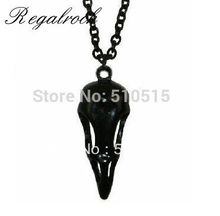 Regalrock Gothic Black Raven Crow Necklace Oddity Bird Skull Pendant Fashion Hot Charm Punk 2024 - buy cheap