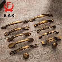 KAK 5 pieces Vintage Yellow Bronze Cabinet Handles European Style Drawer Knobs Cupboard Wardrobe Door Handles Furniture Handles 2024 - buy cheap