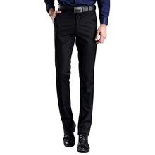 Calças terno calças masculinas elástico em linha reta formal calças mais tamanho grande 28-42 2019 primavera outono moda masculina negócio casual longo 2024 - compre barato