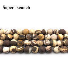 Natural Stone  Frosted Australia Zebra Jaspers Round loose Beads 15" Strand 4 6 8 10 12MM Pick Size For Jewelry Making Bracelet 2024 - buy cheap