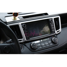 2016 внутренняя Обложка вентиляционного отверстия GPS, обшивка, выходная панель переменного тока, хромированный АБС-пластик, автомобильный Стайлинг для Toyota RAV4, аксессуары 2024 - купить недорого