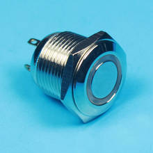 16mm Flat round head momentary 12V ring lamp waterproof push button with pin terminal 2024 - buy cheap