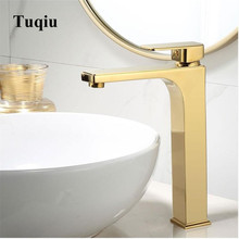 Basin Faucet Brass gold Bathroom Faucet Sink Mixer Tap Vanity Hot Cold Water Bathroom Faucets Light Luxury 2024 - buy cheap