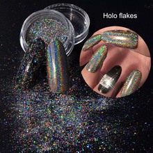 GALAXY HOLO flakes holographic powder, holographic pigment, holographic glitter, laser nail sequins for nail art -1g 5g 10g 50g 2024 - buy cheap