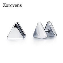 ZORCVENS New Brand 2022 Trendy Fashion Punk Man-Made White Black Geometric Simple Marble Stone Triangle Stud Earrings for Women 2024 - buy cheap