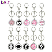 30MM 316L Stainless Steel Aromatherapy Diffuser Locket Lobster buckle Keychain Wholesale Jewelry 171-180 2024 - buy cheap