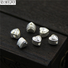 Handcrafted 925 Silver Heart Beads DIY Jewelry Heart-shape Beads Pure Silver Beads DIY Jewelry Findings 2024 - buy cheap