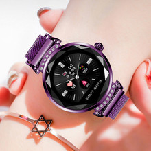 Reloj inteligente 3D con diamantes para mujer, pulsera con Monitor de ritmo cardíaco y presión arterial, sueño, regalo para chica 2024 - compra barato