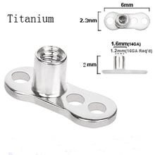 10pcs/lots G23 Grade Titanium Dermal Base with 3 hole skin diver base Piercing Body Jewelry 1.6*2 mm wholesale 2024 - buy cheap