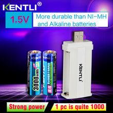 2pcs KENTLI 1.5v 3000mWh Li-polymer li-ion lithium rechargeable AA battery batterie + 2slots CU57 charger2pcs KENTLI 1.5v 3000mW 2024 - buy cheap