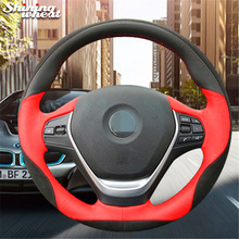 Bannis capa de volante de carro em couro preto ou vermelho para bmw, modelos f30, 320i, 328i, 320d, f20 2024 - compre barato
