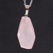 Colgante de cuarzo rosa Natural Chapado en plata, forma Irregular, para el día de la madre, 1 unidad, 100 2024 - compra barato