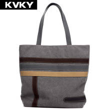 KVKY Новая Винтажная Холщовая Сумка женская сумка на плечо модная повседневная сумка дизайнерская Высококачественная Большая вместительная сумка для покупок Bolso 2024 - купить недорого