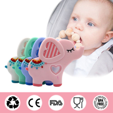 Safe Silicone Baby Teether Cute Cartoon Animal Elephant Toy Infant DIY Chain Necklace Teether Chew Charms BPA Free Kids Teething 2024 - buy cheap