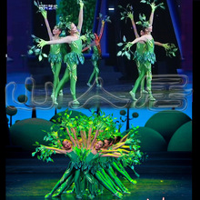Chinese wind dance costume little tree dance dress performance costume child leaf costume collective stage performance clothes 2024 - buy cheap