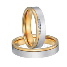 Anillo de boda para hombre y mujer, sortija de titanio sin óxido, color dorado 2024 - compra barato