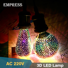 3D LED Light Bulb ST64 G95 G80 A60 220V Firework Vintage Edison Bulb Decoration Colorful LED E27 Novelty Lamp Christmas Lighting 2024 - buy cheap